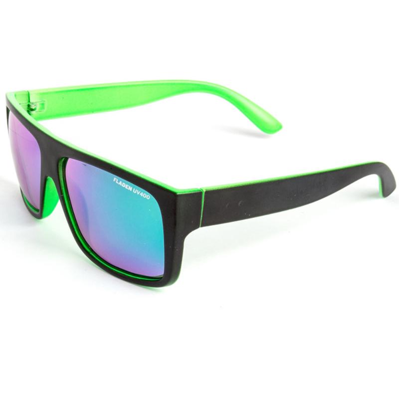 FLADEN Sonnenbrille, polarisiert, black/green frame, blue mirror