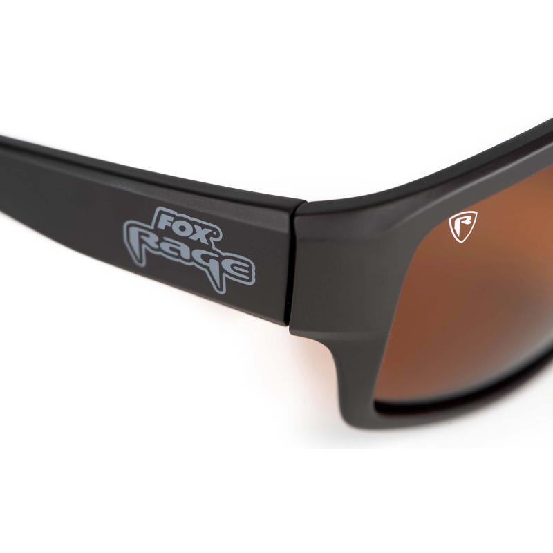 FOX RAGE Rage Grey Wrap Sunglasses Brown Lense Mirror Eyewear